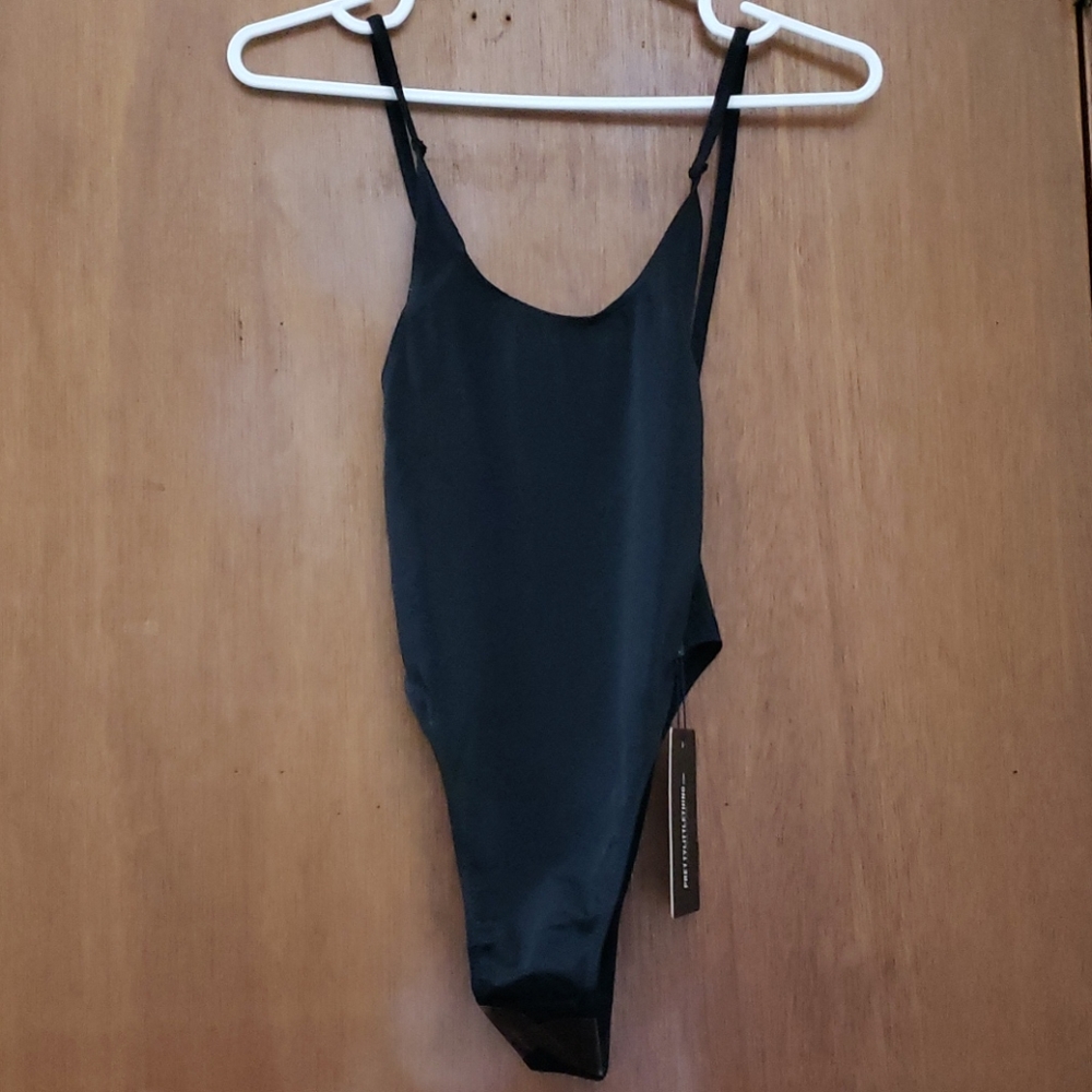 Pretty Little Thing Black Minimal Basic Swimsuit